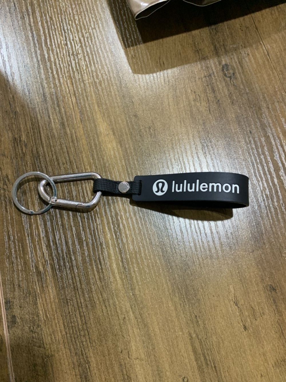 lululemon athletica Black Silicone Key Fob with Silver Hardware